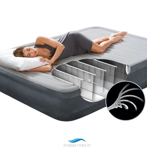 Intex Elektrikli Queen Comfort-Plush Fiber-Tech Yatak 152x203x33cm - 3