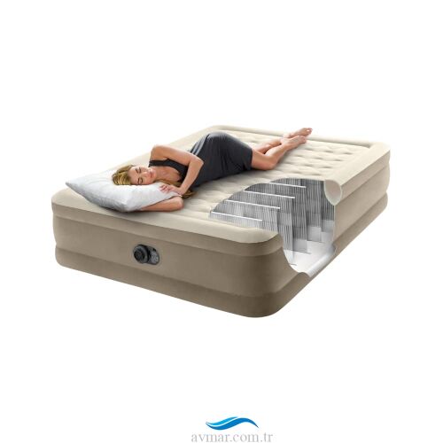 Intex Elektrikli Queen Ultra Plush Fiber-Tech Yatak 152x203x46cm - 3