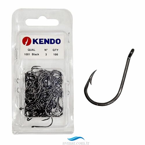 Kendo 1001 Black Nickle Halkalı Olta İğnesi 100 Adet - 1