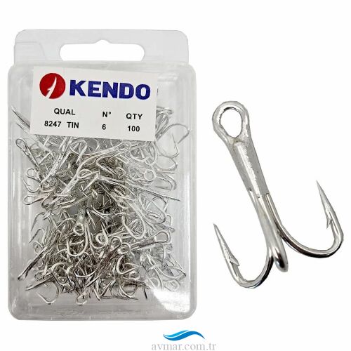 Kendo 8247 Tin O'Shaunessy Treble 100 Adet 3'lü Çarpma İğnesi - KENDO