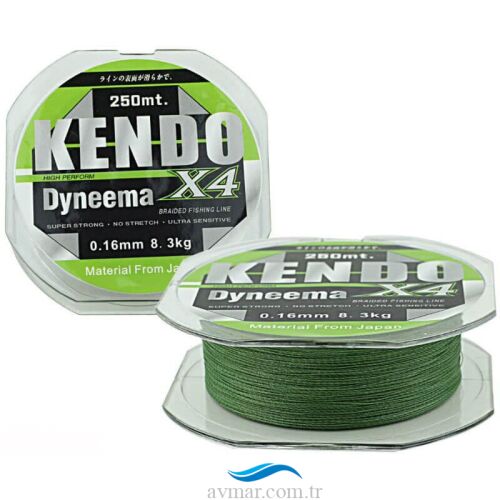 Kendo Dynema 4 Örgü 250m Yeşil İp Misina - 1
