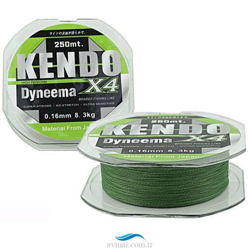 Kendo Dynema 4 Örgü Green 250m Örgü İp Misina - 1