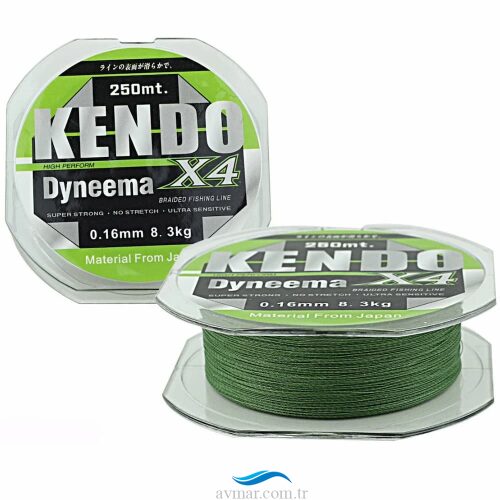 Kendo Dynema 4 Örgü Green 250m Örgü İp Misina