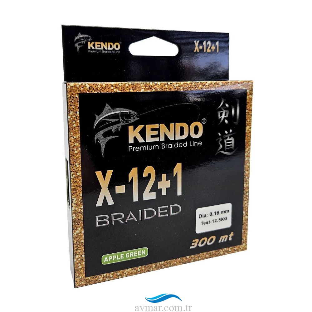 Kendo X-12+1 Braided 300m Apple Green Örgü İp Misina