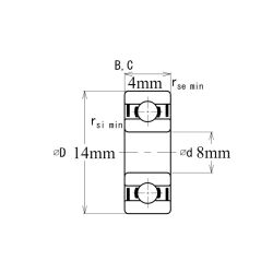 KWC Mr148 ZZ C3 Minyatür Rulman 8x14x4 - 2