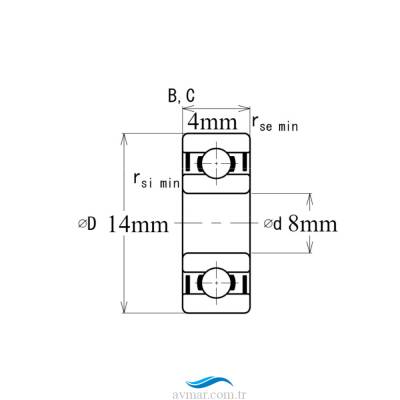 KWC Mr148 ZZ C3 Minyatür Rulman 8x14x4 - 2