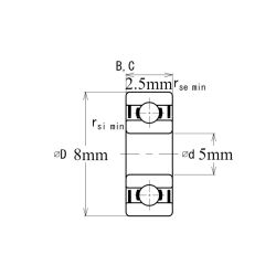 KWC Mr85 ZZ Minyatür Rulman 5x8x2.5 - 2