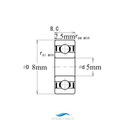 KWC Mr85 ZZ Minyatür Rulman 5x8x2.5 - 2