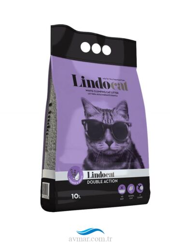 Lindocat 10Lt İnce Taneli Kedi Kumu Lavanta Argan