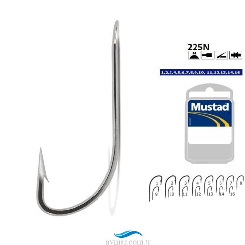 Mustad 225N Nikel Çapraz 50li Olta İğnesi - Mustad