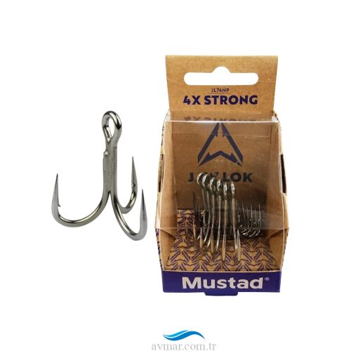 Mustad JL74NP Jaw Lok 4x Strong Üçlü Olta İğnesi - 1