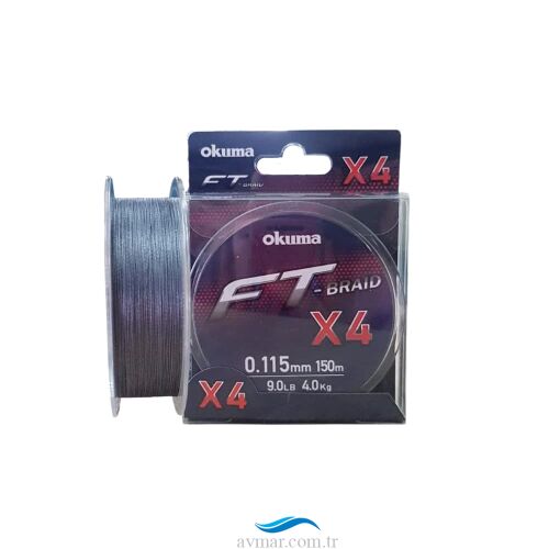 Okuma Ft-X4 Braid Line Grey 150m Örgü İp Misina - Okuma