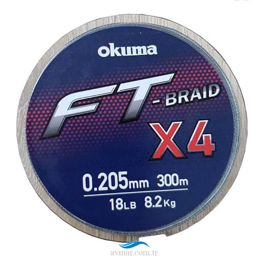 Okuma Ft-X4 Braid Line Grey 300m Örgü İp (1)