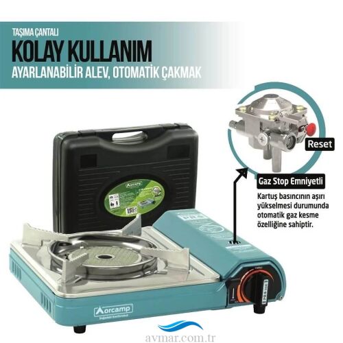 Orcamp Tekli Seramik Pro Portatif Ocak Mavi (1)