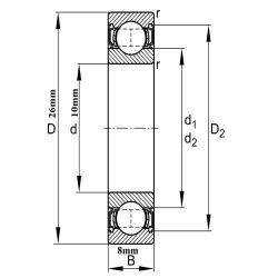 ORS 6000 ZZ C3 Minyatür Rulman 10x26x8mm - 3