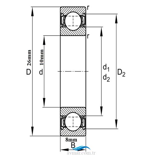 ORS 6000 ZZ C3 Minyatür Rulman 10x26x8mm - 3