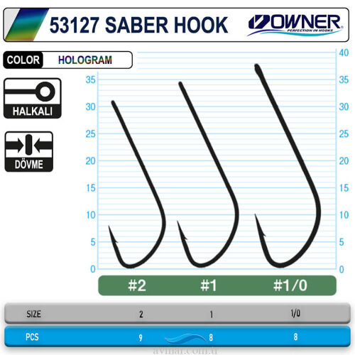 Owner 53127 Uzun Hologramlı Olta İğnesi (1)