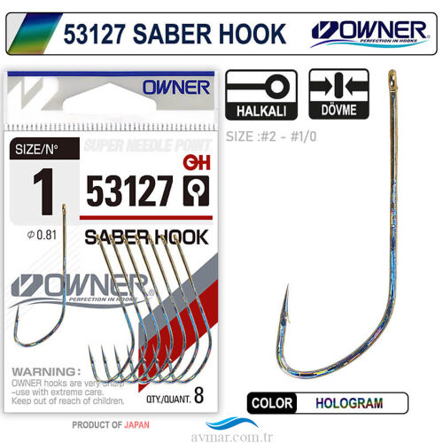 Owner 53127 Uzun Hologramlı Olta İğnesi