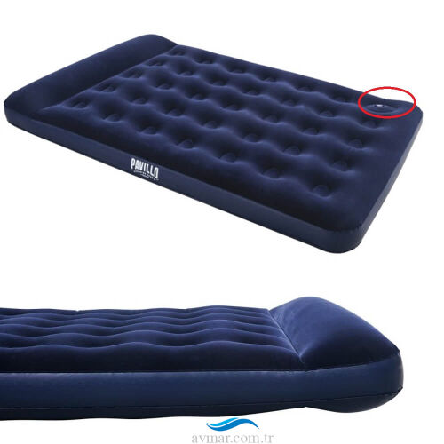Pavillo 67225 Full 191x137x28cm Pompalı Mavi Şişme Yatak - 1
