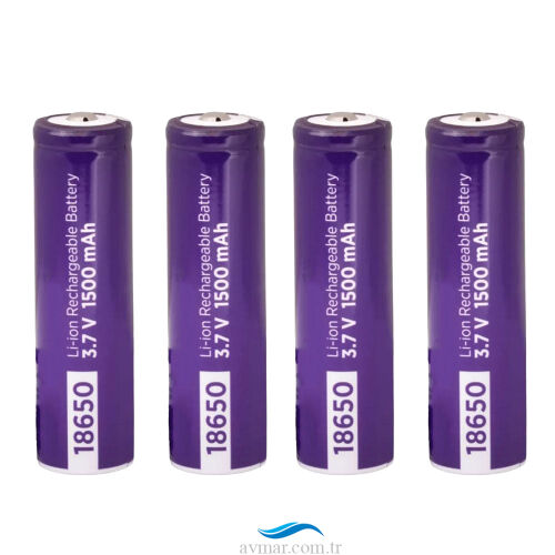 Power-Xtra 18650 3.7V 1500mAh Li-ion Başlıklı Şarjlı Pil 4 Adet - 1