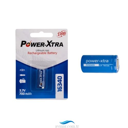 Power-Xtra PX16340 (RCR123A) 3.7V 700Mah Li-ion Şarjlı Pil
