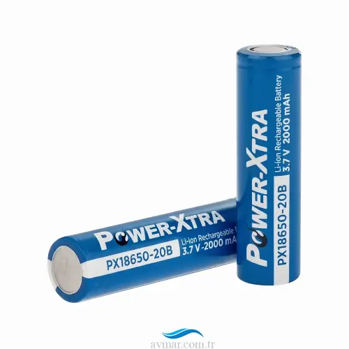 Power-Xtra PX18650-20B 3.7V 2000mAh Li-ion Şarjlı Pil (1)
