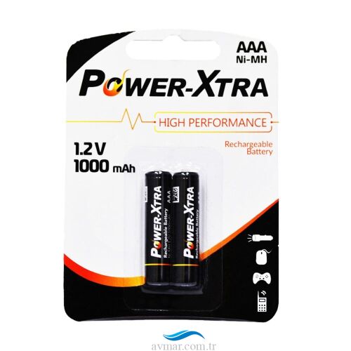 Power-Xtra Şarj Edilebilir AAA 1.2V 1000mAh Kalem Pil 2li - 1