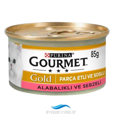 Purina Gourmet Gold Parça Etli Soslu Alabalık Sebzeli Yaş Mama 85gr - 1