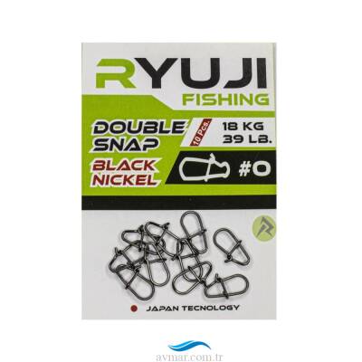 Ryuji Double Snap Black Nickel Klips 10 Adet - 1