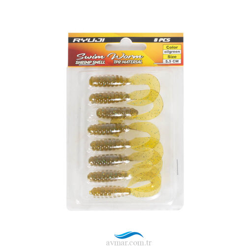 Ryuji Swim Worm 5.5cm Tpr Kokulu Silikon Yem (1)