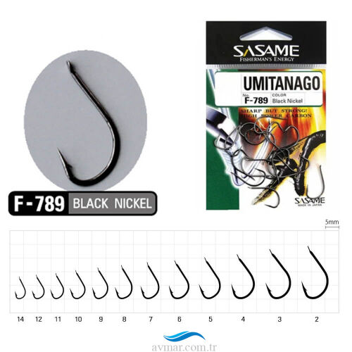 Sasame Umitanago Black F-789 Serisi Olta İğnesi - 1
