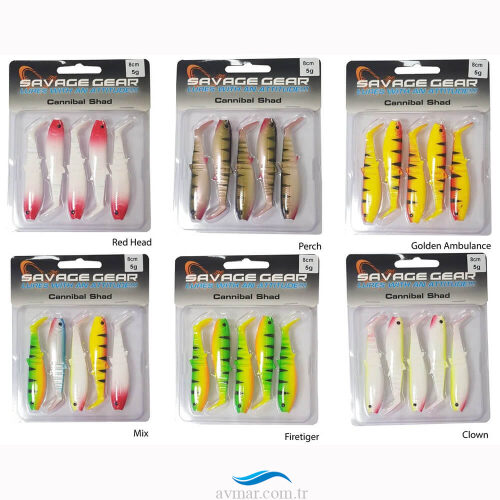 Savage Gear Cannibal 8cm Silikon Yem 5li
