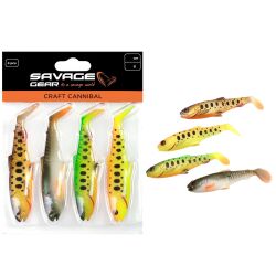 Savage Gear Craft Cannibal Paddletail 10.5cm 12gr Dark Water Mix 4lü - 2