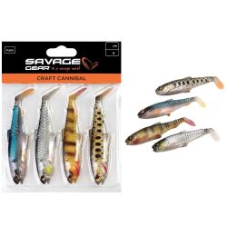 Savage Gear Craft Cannibal Paddletail 12.5cm 20gr Clear Water Mix 4lü - 2