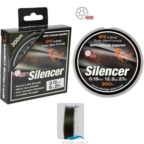 Savage Gear HD8 Silencer Braid 120m Green İp Misina - 1