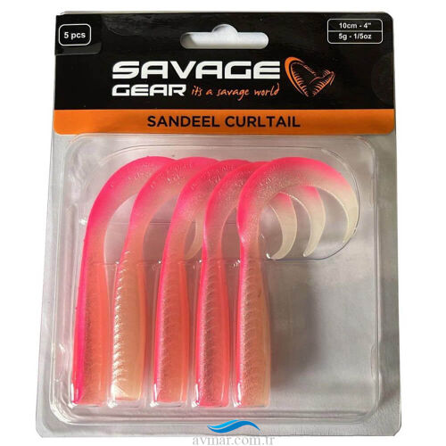 Savage Gear LB Sandeel Curltail 7cm Pink Glow Silikon Yem - 1