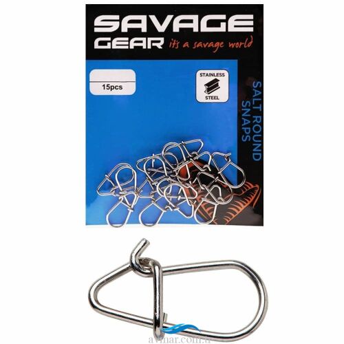 Savage Gear Salt Round Snaps Klips - Savage gear