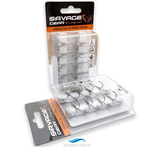 Savage Gear SGY 2X Trebles 8 Adet Üçlü İğne - 1