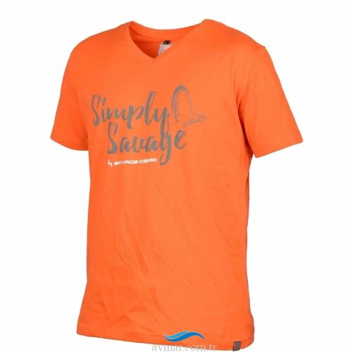 Savage Gear Simply Savage V-Yaka Orange Tişört - 1
