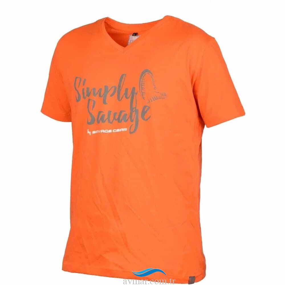Savage Gear Simply Savage V-Yaka Orange Tişört