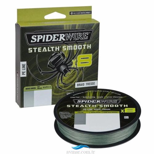 SpiderWire Stealth Smooth X8 Pe Braid 150m Moss Green İp Misina - SPIDERWIRE