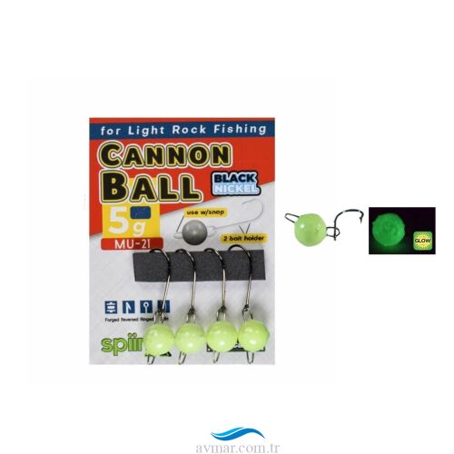 Spiinx Cannon Ball Jighead Glow 5gr - SPIINX