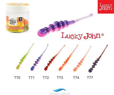 Lucky John Tipsy Worm 5.8cm Peynir Aromalı Silikon Yem - 1