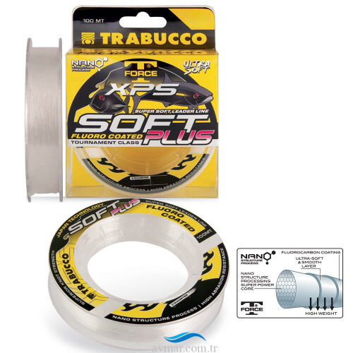 Trabucco TF XPS Soft Plus Fluoro Coated 100m Misina
