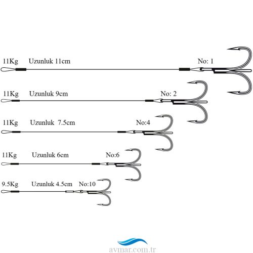 VMC 7554 Stinger Üçlü İğne Çelik Telli Takım (1)